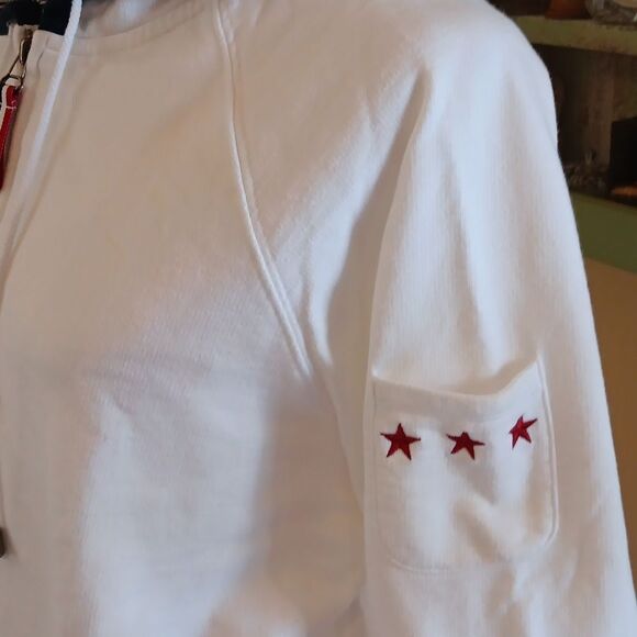 Norton Studio White Nautical Hooded  Sweatshirt - Picture 4 of 11